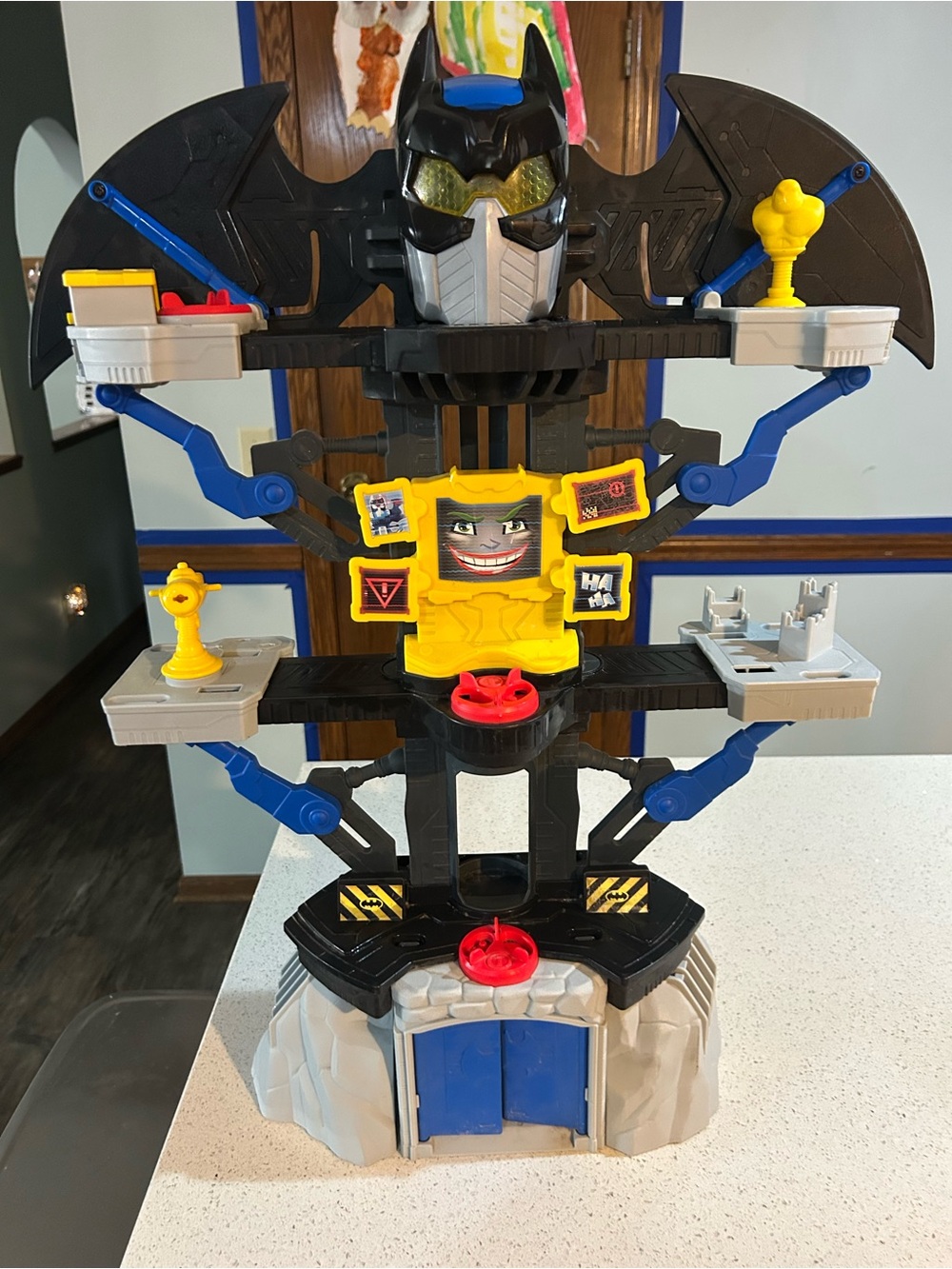 Batman Multi-Level Play Tower with Black, Blue & Yellow Accents
